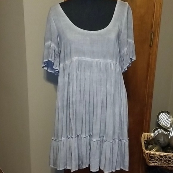 ENTRO SMOKEY GRAY BOHO TUNIC Large - Picture 3 of 3